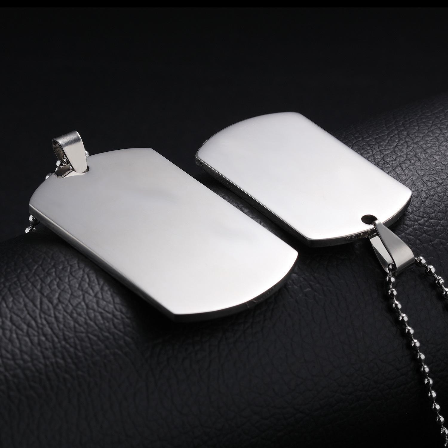 Engravable Simple Pendant Necklace For Couples In Titanium - CoupleSets