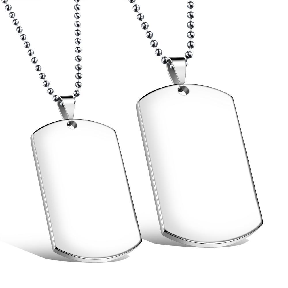 Engravable Simple Pendant Necklace For Couples In Titanium - CoupleSets