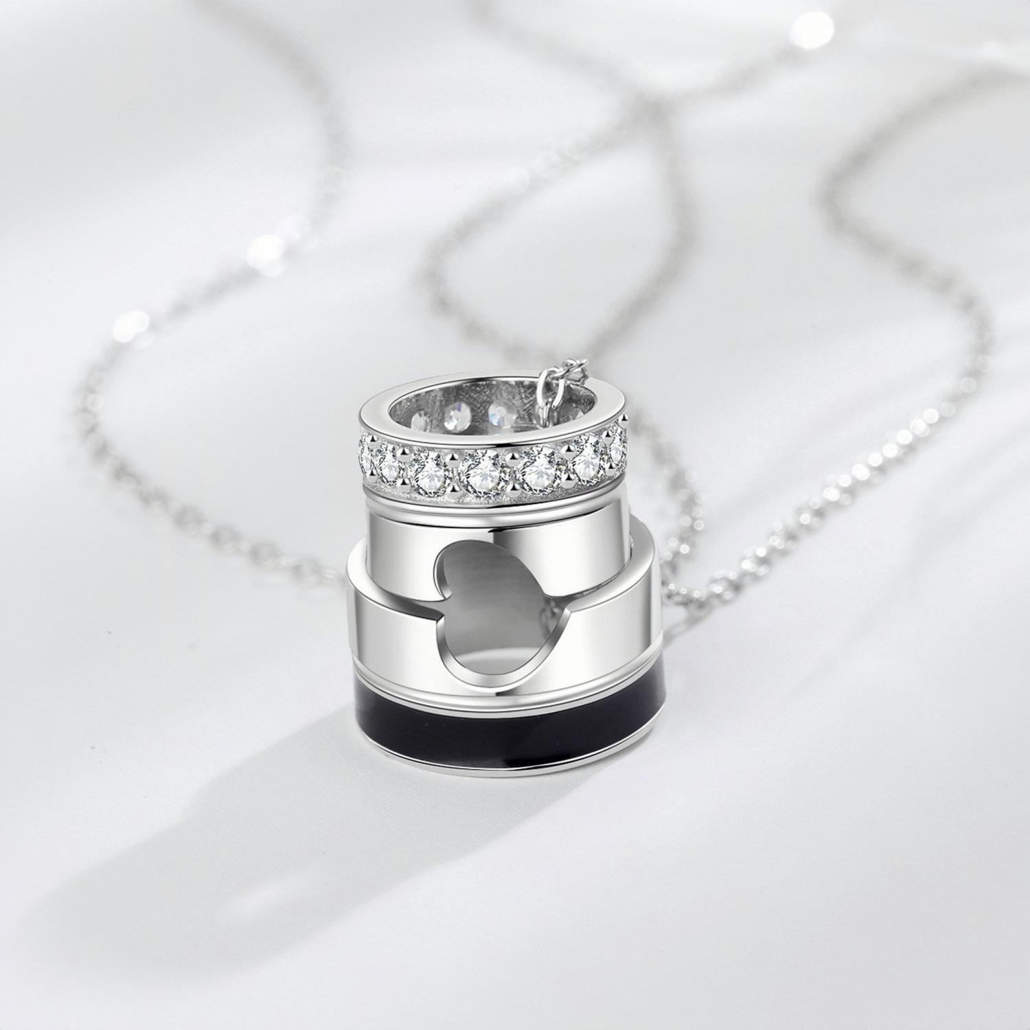 Engravable Matching Heart Ring Necklaces For Couples In Sterling Silver - CoupleSets