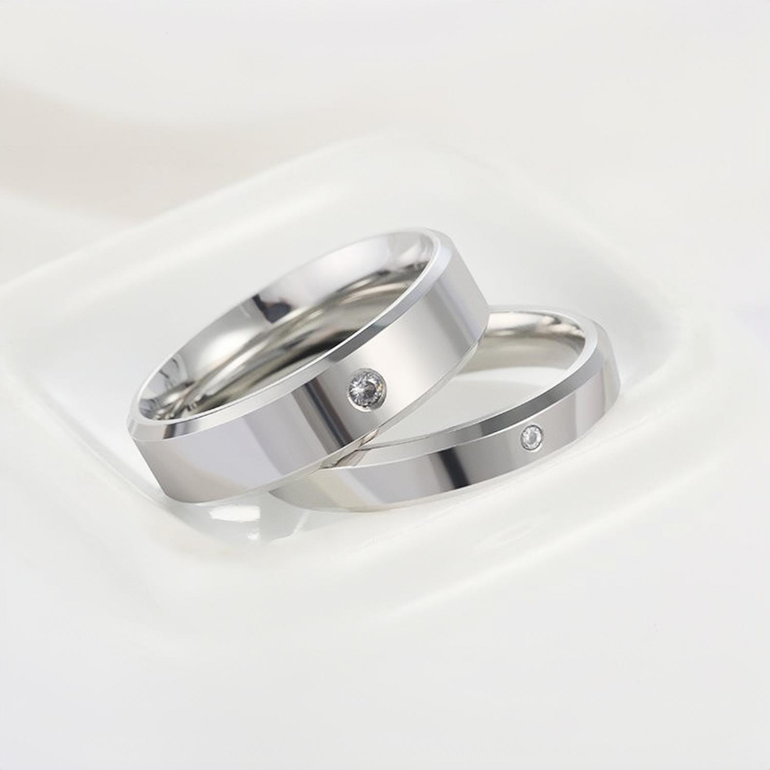 Engravable Simple Matching Bands For Couples In Titanium - CoupleSets