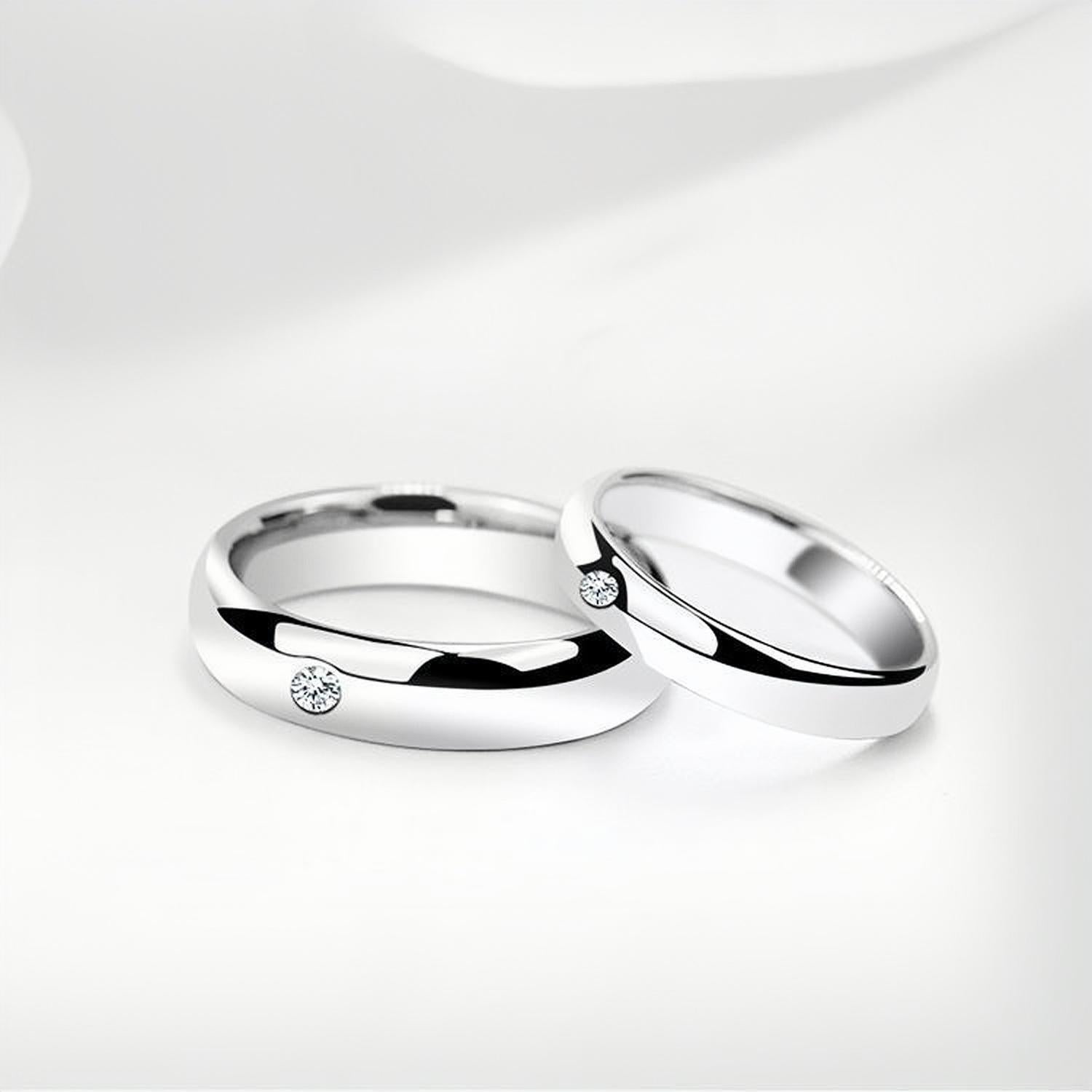 Engravable Simple Matching Ring Sets For Couples In Tungsten - CoupleSets