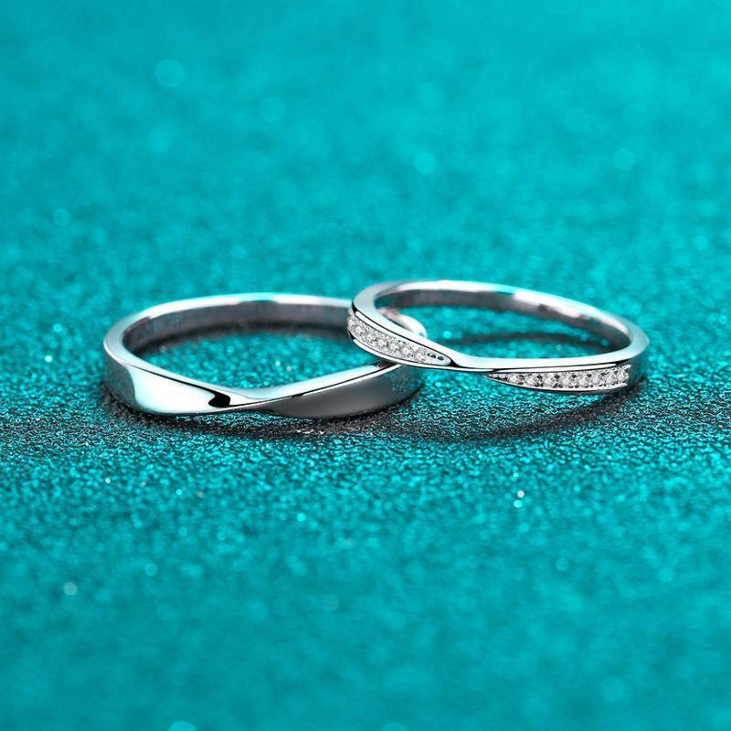 Engravable Matching Infinity Promise Rings Sets In Sterling Silver - CoupleSets